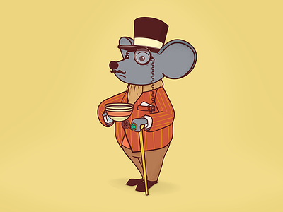 Mr.Mouse character classic illustration majestic mister mouse mr.mouse sir style tea vector vintage