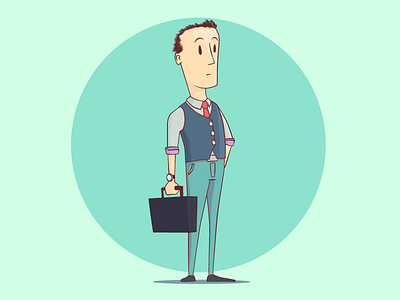 Assistant Manager business character design illustration man people student suit vector young