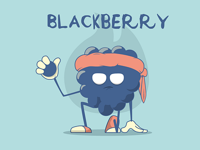 Blackberry angr blackbery character food rogue vector