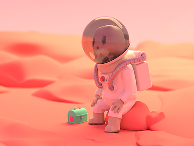 Lost in Space 3d astronaut blender character planet skeleton skull space