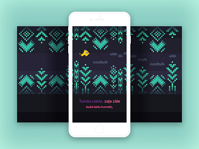 Singing game "Dziedot" app design bird game design illustrator levels night vector