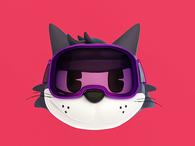 Max The SnowCat angry blender blender3d cat character characterdesign mood race face sbowboard