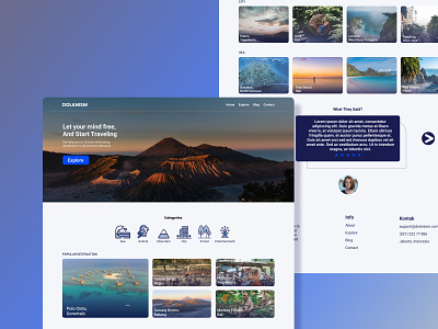 Dolanism | Travel Agency Landing Page UI blue travel travel agency travel app travelling ui ui design ux design web design website
