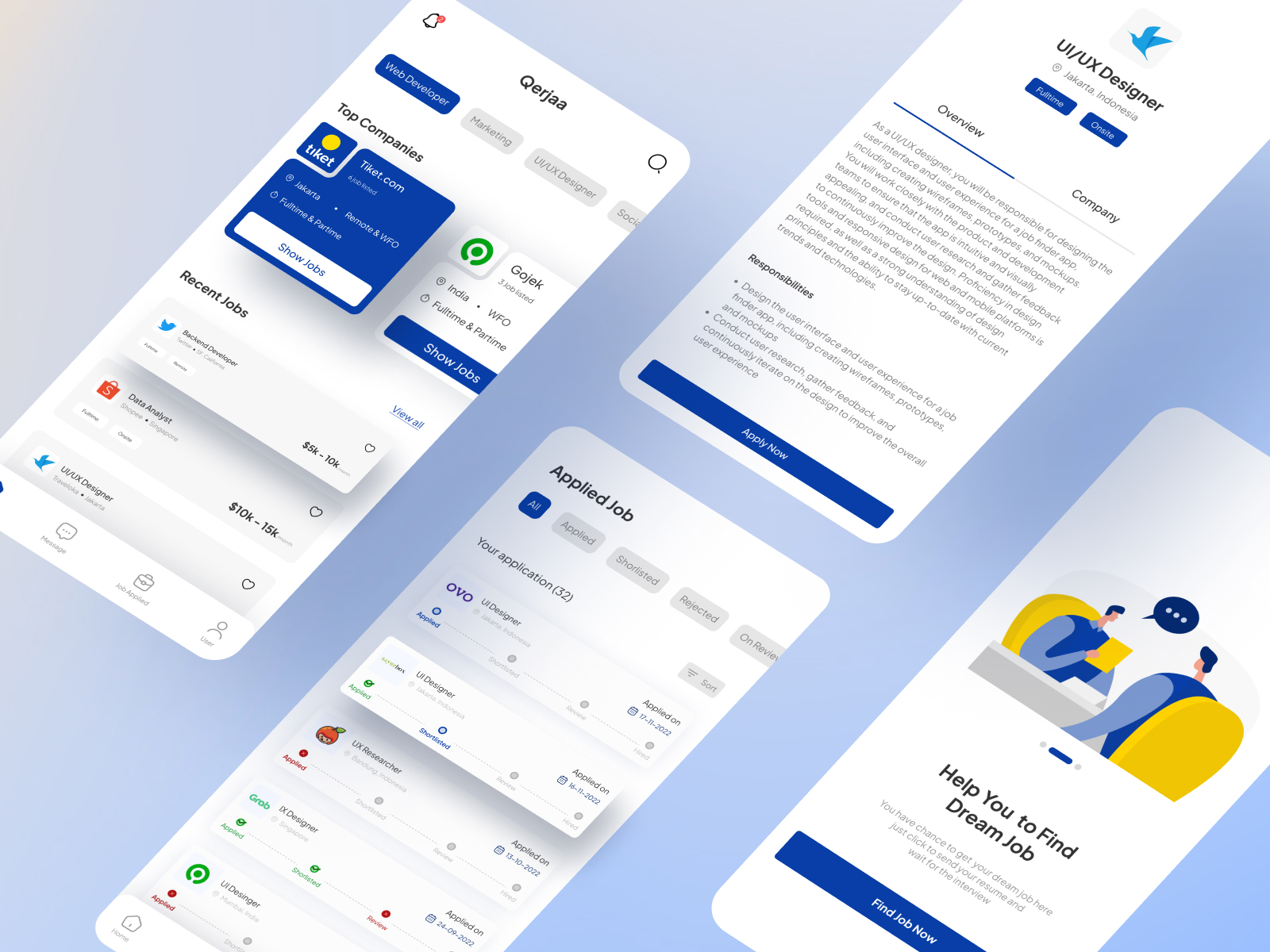 Qerjaa - Job Finder App by Pascal Adnan on Dribbble