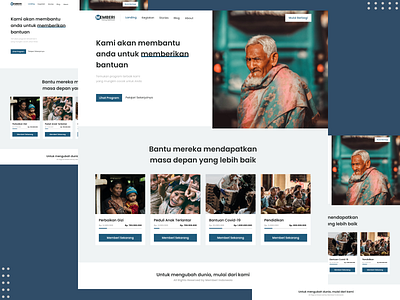 Memberi-Landing Page charity design sosial ui web