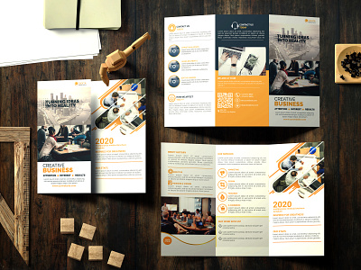 Digital creative trifold brochure template