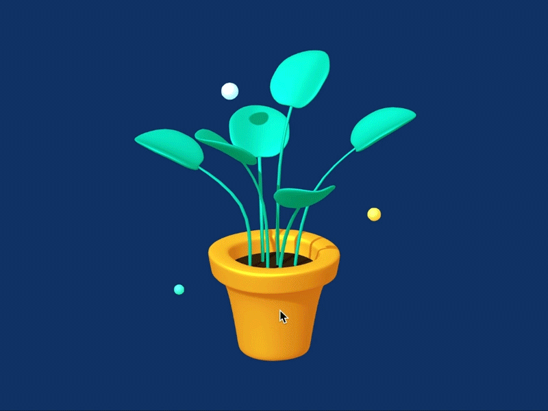 3D盆栽 3d flowerpot gif green motion spline