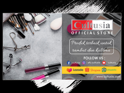 cultusia animation banner branding cosmetic design illustration minimal vector web website