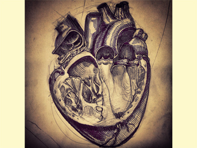 Heart draft drawing grunge handwork heart marker pen sketch