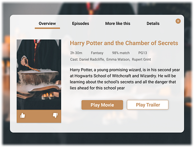 TV App #DailyUI #025 dailyui design figma harrypotter movie ui ux web