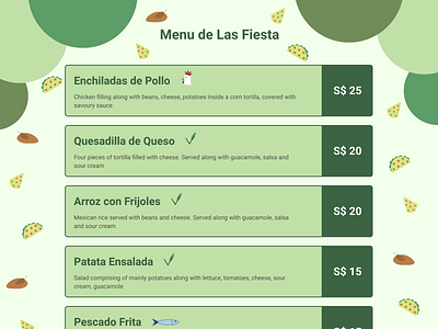 Pricing for a menu #dailyui #030