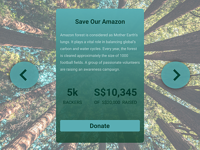 Crowdfunding Campaign #dailyui #032 amazon forest crowdfunding campaign daily ui 032 dailyui design figma nature save earth ui ux web