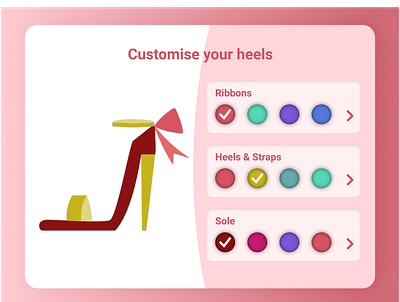 Customise Product customise product dailyui dailyui 033 design figma heels shoes shopping ui ux web