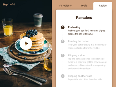 Recipe dailyui dailyui 040 design figma food pancakes recipe ui web