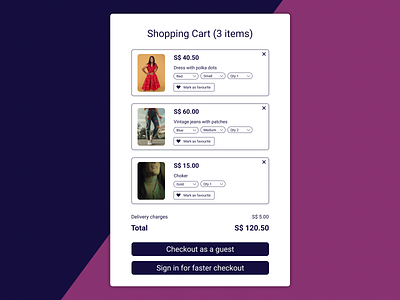 Shopping Cart #dailyui #058 dailyui dailyui 058 design figma shopping shopping cart ui ux web