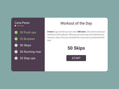 Workout of the Day #DailyUI #062 cardio dailyui dailyui 062 design exercise figma ui ux web workout workout of the day