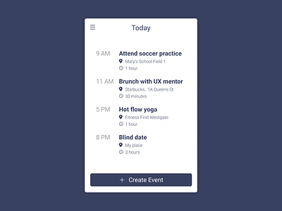 Schedule dailyui dailyui 071 design events figma mobile schedule ui ux