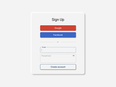 Sign up neumorphism sign up ui ux web