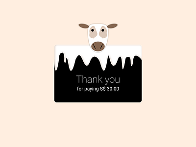 Thank you cow dailyui dailyui 077 design figma milk thank you card ui