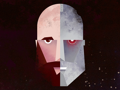 Jack Conte beard face graphic grunge illustration robot space texture