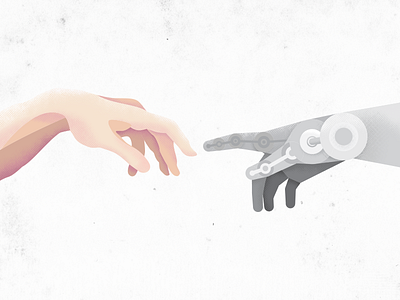 The Creation Of Robot chapel hands illustration metal robot skin texture vector