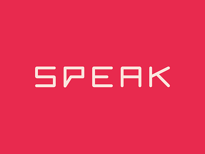 Speak bubble chat conversation letters logo speak typography