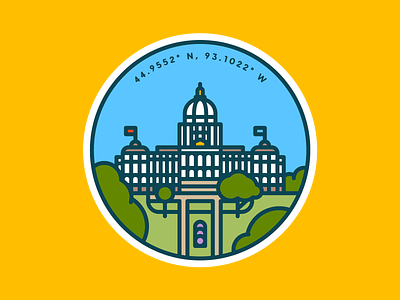 State Capitol building capitol color government illustration lawn line lineart minnesota mn outline st paul state capitol