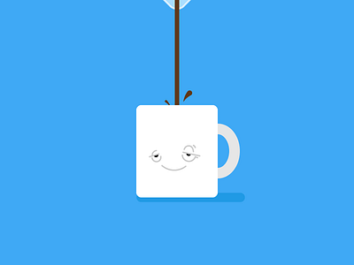 Fill Me Up coffee cup face illustration morning mug