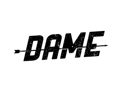 Dame Logo arrow dame logo music pierce text vector