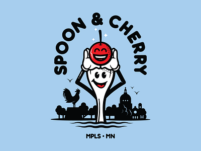 Spoon & Cherry cherry illustration logo mascot minneapolis spoon