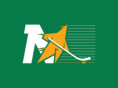 North Star Hockey illustration line logo mascot skate star