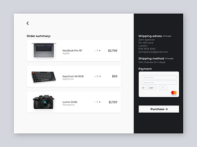 Checkout page for #DailyUI #002 002 app design apple checkout covid19 credit card daily dailyui shop ui uidesign webdesign