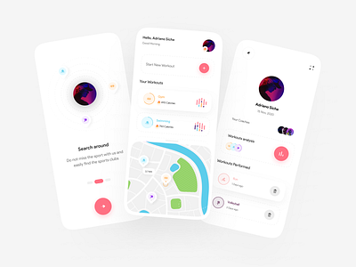 Sports Activity Management 🏋️‍♀️ app app design appui gym gym app ios minimal minimal app mobile sport sport app trend ui ui design uidesign