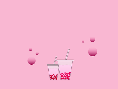 Pinky Bubble Teas bubble tea design illustration