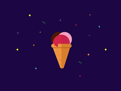 Flat Ice Cream design flatdesign icecream illustration