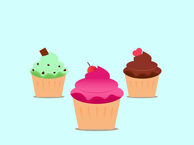 Cupcakes design flatdesign illustration