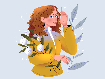 Girl in a yellow jacket⭐ book illustration branding character design digital fashion illustration