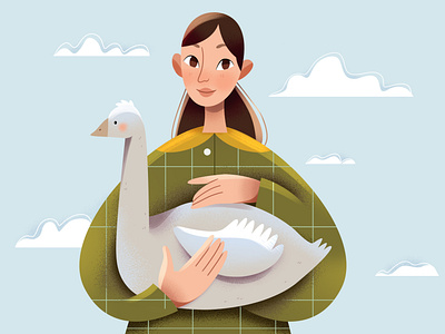 Goose ☁ book illustration branding character cute goose graphic design illustration