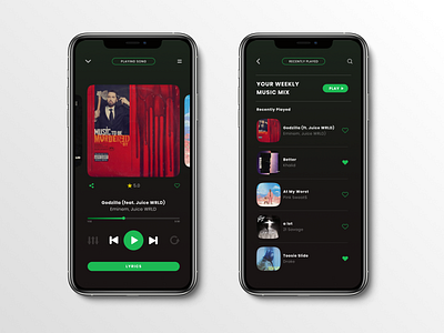 redesign Spotify music player