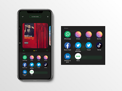 Spotify (redesign) social share app branding daily ui design graphic design illustration logo mobile portrait social share ui vector