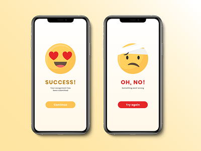 flash message - succes and failed app branding daily ui design flash message graphic design illustration mobile portrait ui