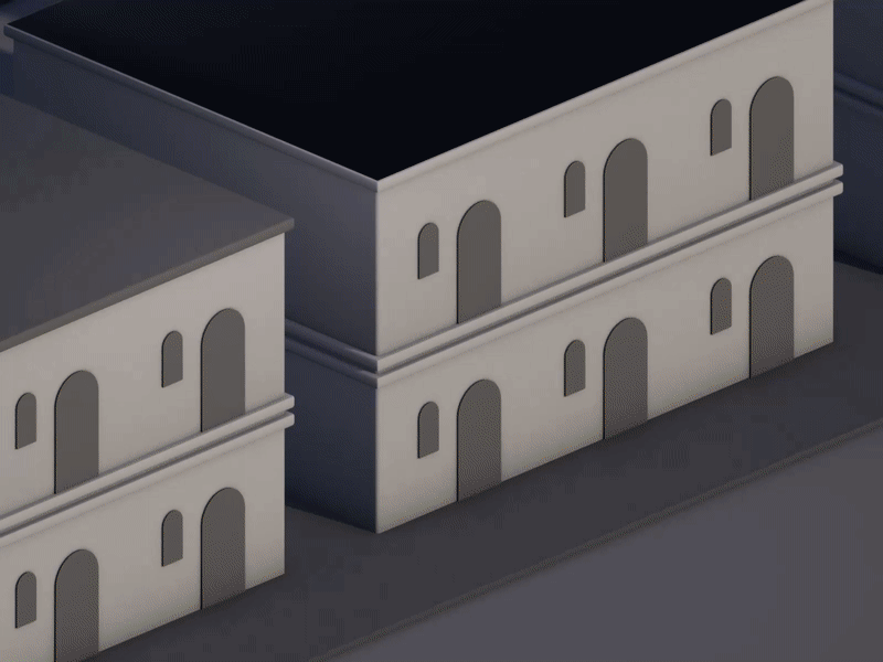 Growing House Block 3d 3d animation