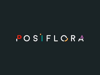 Posiflora Logo branding design flat logo minimal typography vector web