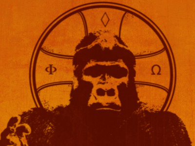 Saint JoJo absurdity apes poster art religious iconography screenprint