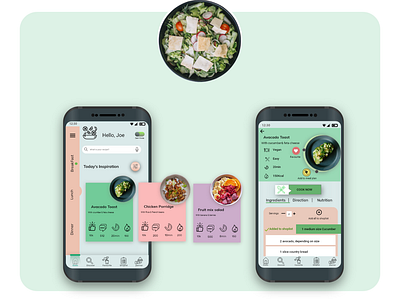 Recipe app food prototype recipe app smart fridge ui designs ux design visual design voice bot