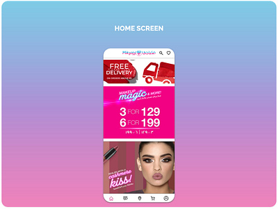 Cosmetic Shopping App dark theme prototype ui ux visual design