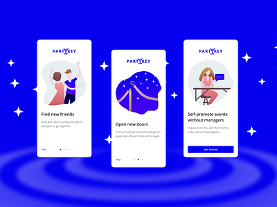 PartyKey Onboarding set illustration onboarding ui