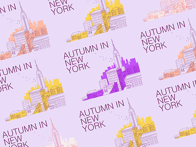 Autumn in New York art color palette illustration line illustration modern design new york poligraphy