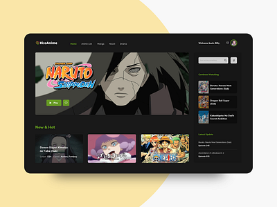 KissAnime Landing Page Concept anime comics design landing page minimal redesign streaming ui ux web web design webdesign website website design