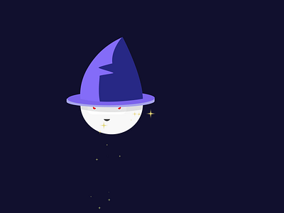 Mini Wizard 2d aftereffect animated gif branding character design cute robot design expressions fake 3d frame by frame head identity illustration loop magical character minimal motion graphics vector wizard